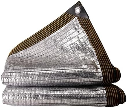 99% UV Block Heavy Duty Aluminum Shade Cloth - Durable Sun Shade Mesh Tarp & Privacy Screen for Greenhouses, Gardens, Pergolas, Pools, Dump Trucks (5x5m)