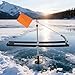 banapoy Ice Fishing Tip Up with Flag, Ice Fishing Tip Up Foldable with Orange Pole Flag, Freeze Proof, Built in Measuring Ruler, for Bass and Catfish Accessory