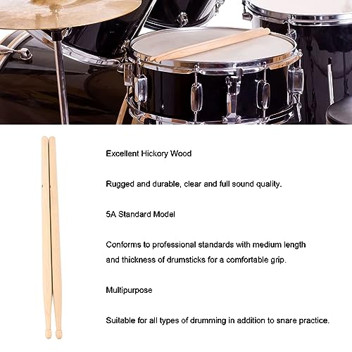 Baquetas 5A de Madera de Hickory para Batería miniatura 3