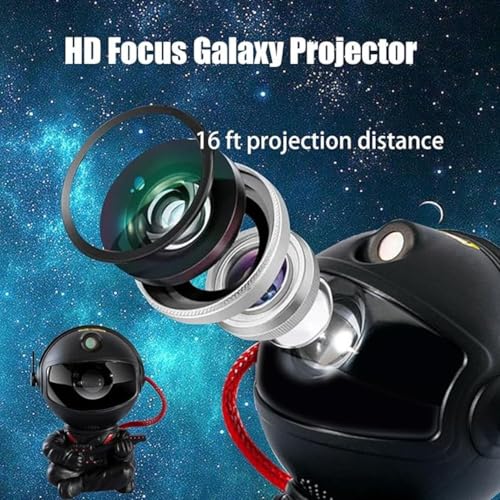 Image of One94Store Astronaut Galaxy Projector Star Night Light - 360 Rotating LED Nebula Lamp with Remote, Timer & Adjustable Head for Kids Room, Bedroom, Home & Party Decor (Guitar Astronaut, Black)