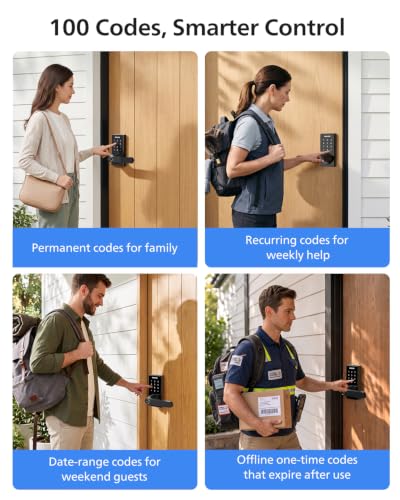 Philips Upgraded Wi-Fi Smart Lock with Handle, Keyless Entry Door Lock, Smart Door Knob, Fingerprint Unlock, App Remote Control, Auto-Lock, Keypad Deadbolt with Lever for Bedrooms, Office, Front Door - image 6