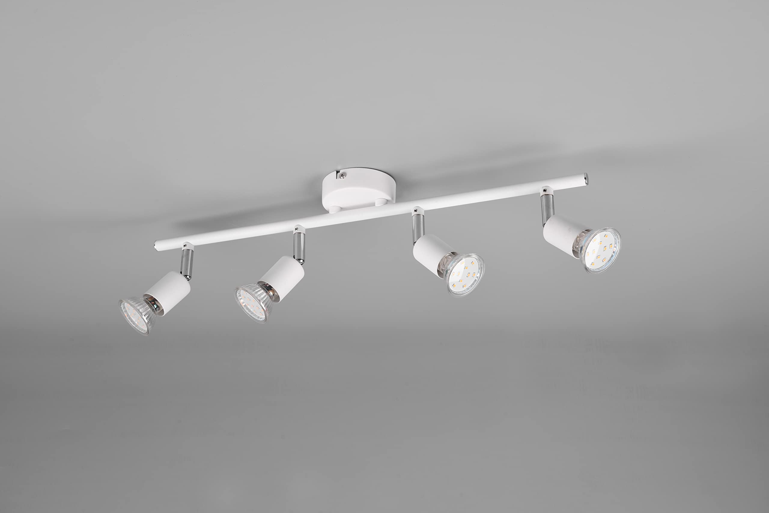 Trio Lighting R80914031 Foco Sin Bombillas, Blanco Mate, Barra con 4 Luces GU10