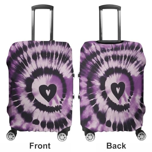 Purple Tie Dye Luggage Cover, Elastic Luggage Protector Fits 19-32in Suitcases, Washable & Anti-Scratch Suitcase Cover for Men Women M3