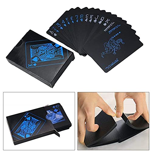 Image of Black Edition, Plastic Playing Cards for Family and Friends Card Party on Special Occasions (Silver)