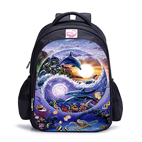 Sac à dos imprimé 3D dauphin pour les sorties et les sorties scolaires