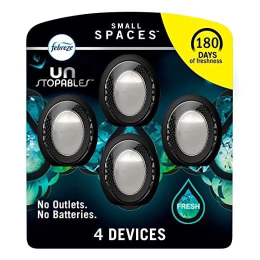 Febreze Unstopables Small Spaces, Plug in Air Freshener Alternative for Home, Fresh, Odor Fighter for Strong Odor (4 Count)