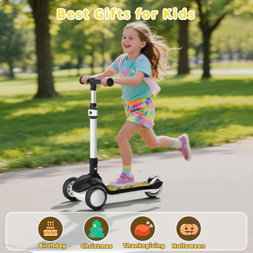 Image of SIMATE 3 Wheel Kick Scooter for Kids Ages 3-12, Light Up Wheels & 3 Adjustable Height Handlebars, Lean-to-Steer & Widen Anti-Slip Deck, Boys & Girls Gift