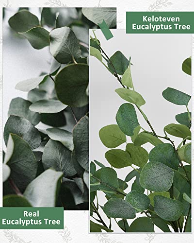 Keloteven Artificial Eucalyptus Tree Indoor 5Ft Tall Faux Eucalyptus Plant Potted Silk Realistic Leaves Fake Eucalyptus Tree In Pot Artificial Plants For Home Office Room Tree Decor Housewarming Gift #TOP3