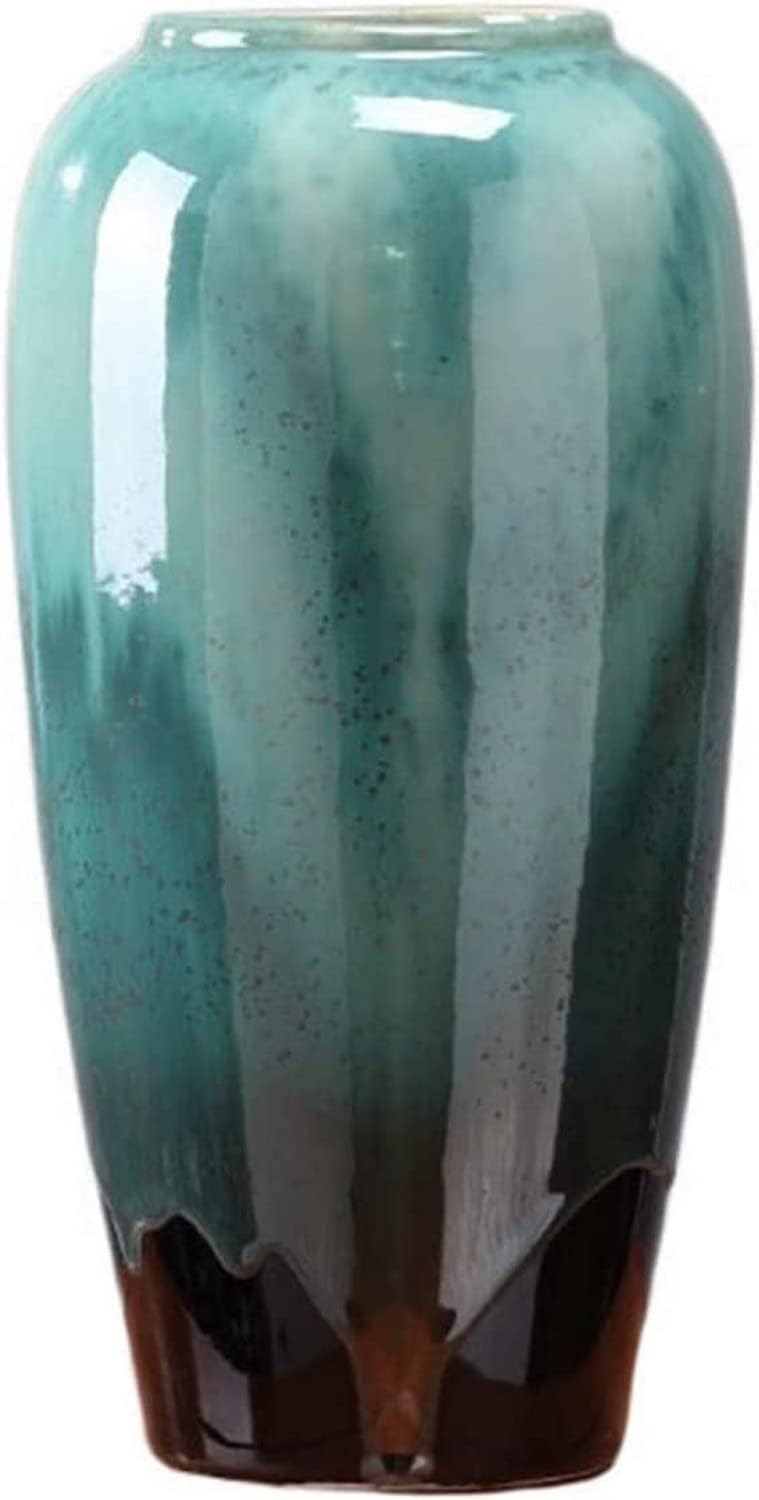 asdchZen Vase Flower Ceramic Vases High Temperature Kiln Varying Glazed Porcelain Ornaments Decorations Vases Flower Pot Desktop Decor,Golden