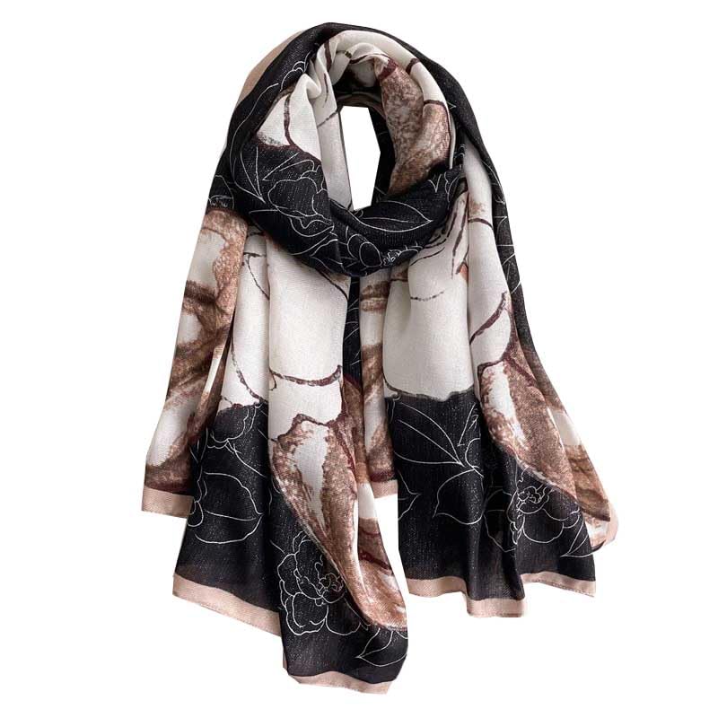 Women's Floral Printed Cotton Scarf Stoles Shawl