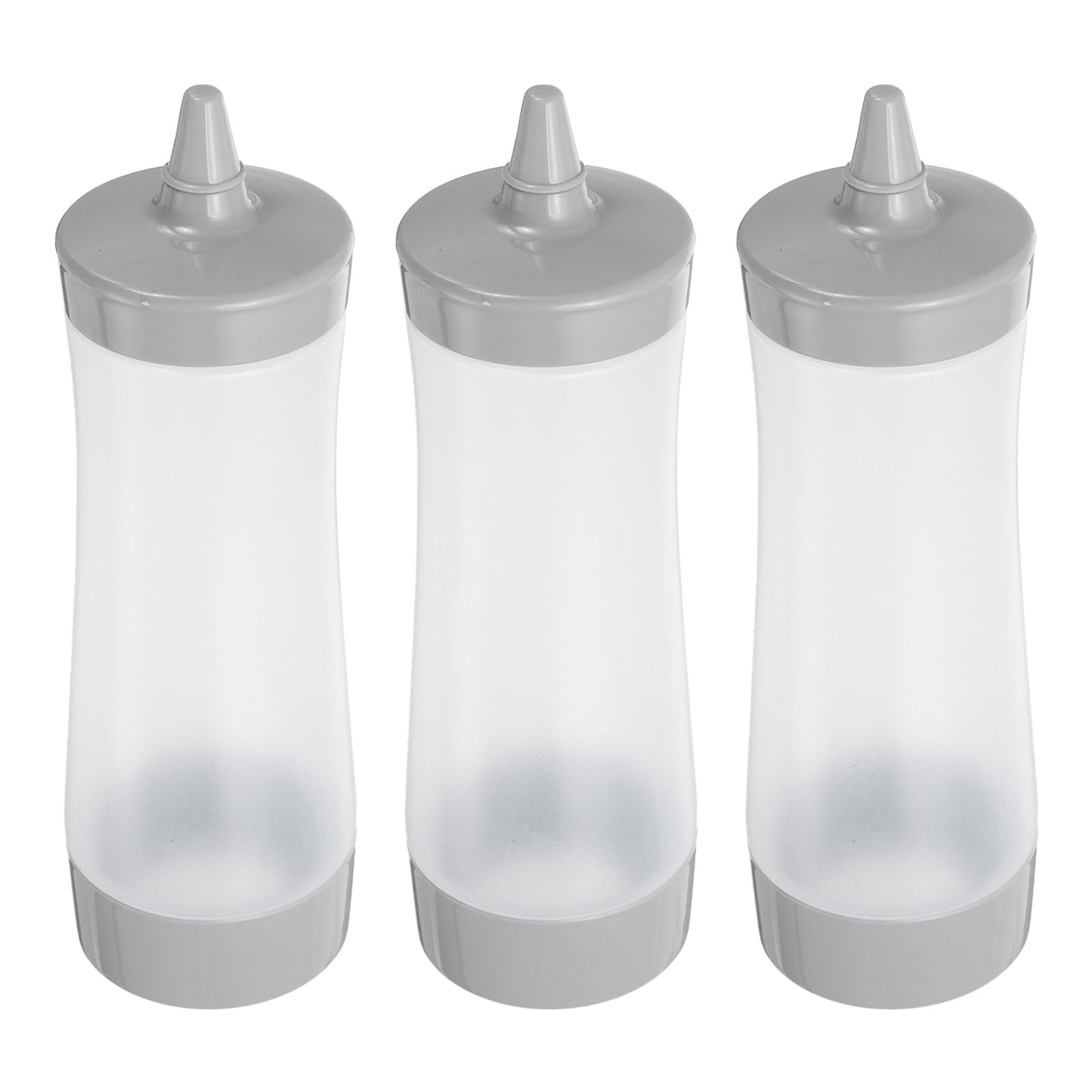 Bouteilles compressibles en plastique gris flacon verseur sauce condiment et huile 355ml