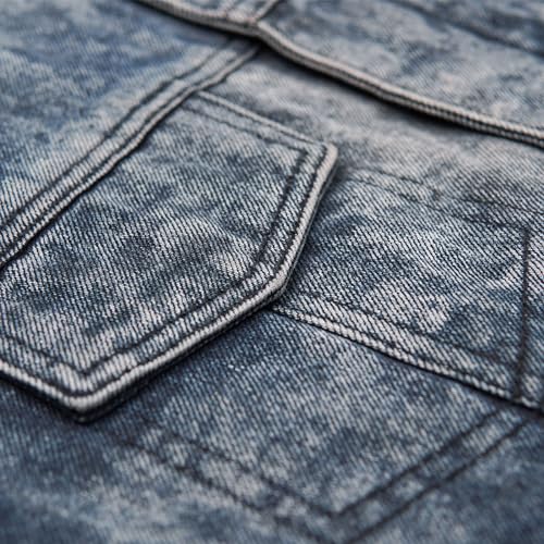 Leatherick Men’s motorcycle sleeveless Dual closure Breathable inner Lining Thrill Vibe Fadded Denim Vest4