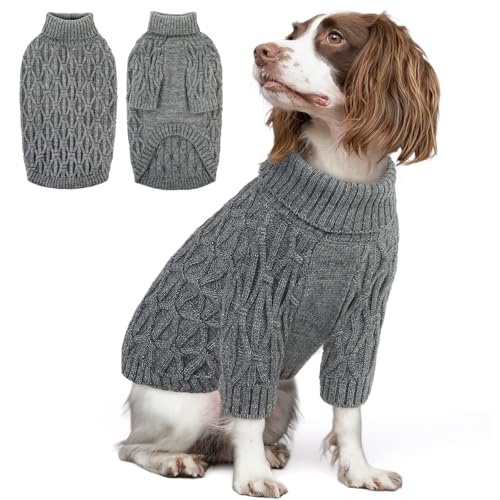 Queenmore Jersey Navideño para Perros, Elástico y Suave, para Greyhound Bulldog Francés y Teckel, Podenco, Gris, L