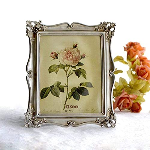 Cisoo Vintage Picture Frame 8X10 Antique Photo Frame Table Top Display And Wall Hanging Home Decor, Photo Gallery Art (Silver) #TOP1