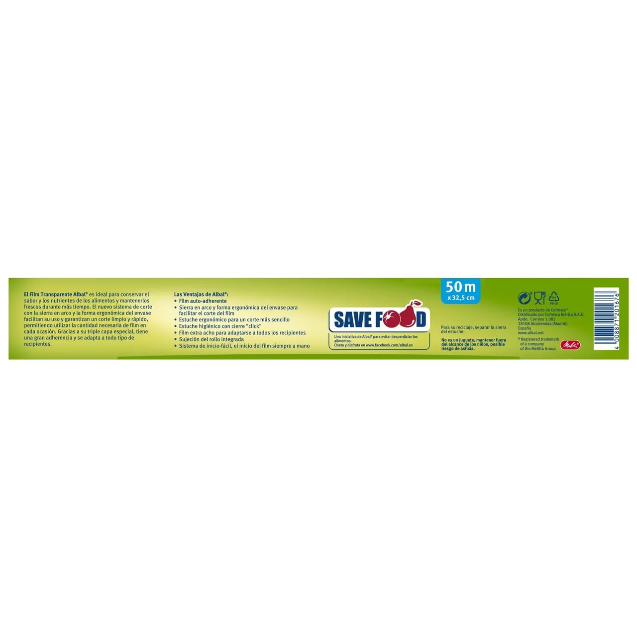 Rollo de film transparente (50 m, 12 unidades)
