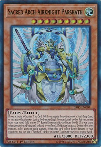 Yu-Gi-Oh! Sacred Arch-Airknight Parshath - SR05-EN001 - Ultra Rare - 1ª Edición - Estructura de la cubierta: Wave of Light (1ª edición)