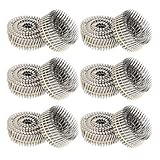 3600 Count Stainless Steel Coil Nails 15-Degree Collated Wire Coil Nails 1-1/2 Inch, 0.09 Inch Ring Shank `