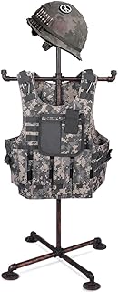 YIYEZHIQIU Tactical Gear Stand Armor Stand Body Armor Stand Tactical Gear Tree Military and Law Enforcement Gear Stand Helmet Vest Belt Display Rack Coppery