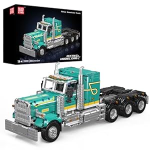 Mould King 13201 Semi Truck Building Set, APP & RC Control Mobile Tow Truck Model Kit, Assembly STEM Trailer Vehicle Building Block Set, Collectible Gift for Adult Teens(2064+ Psc)
