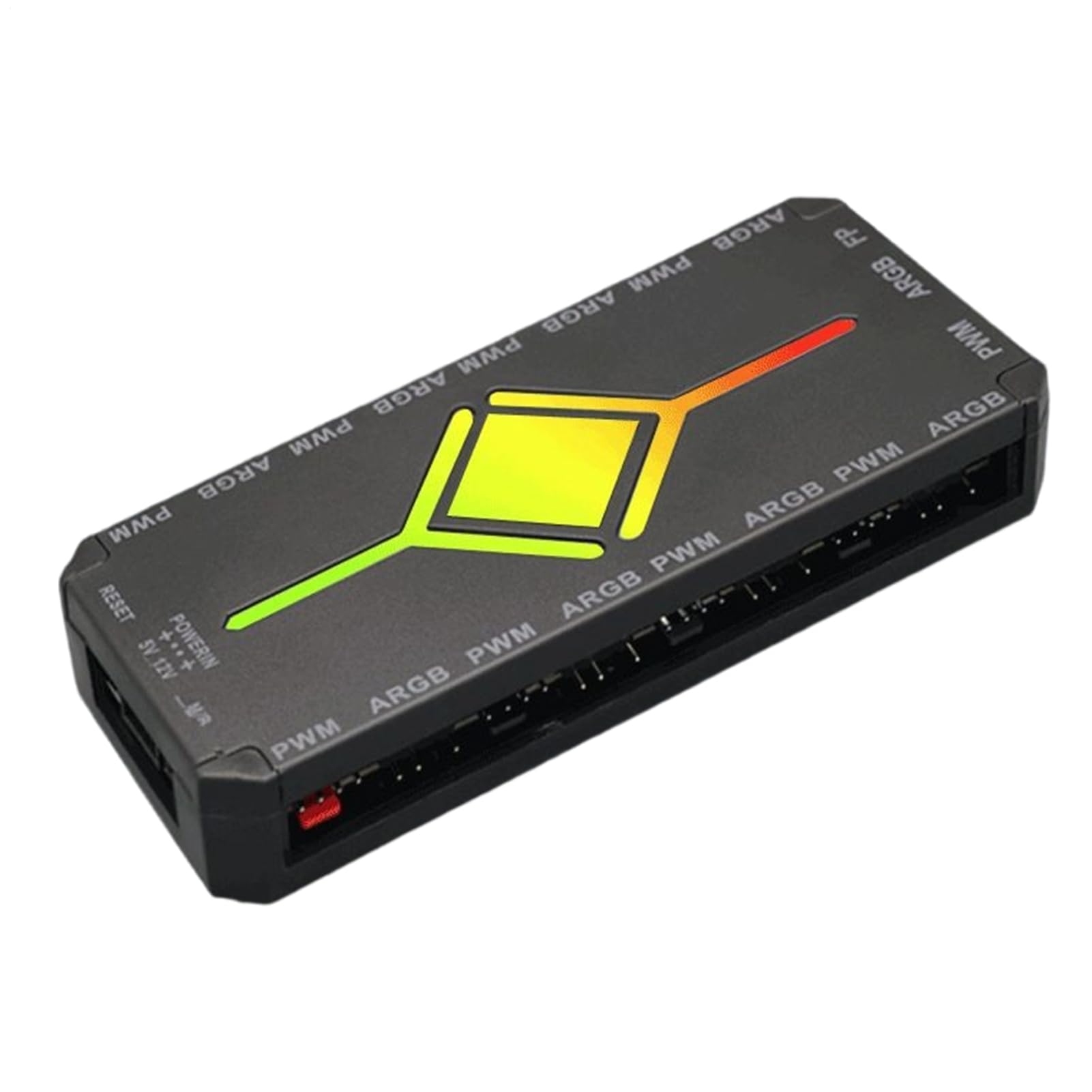Controlador de PC, divisor ARGB PWM, cubo de ventilador magnético con construcción robusta, controlador de iluminación LED con acabado sólido, accesorio, ayuda de juego para oficina, cine en casa,