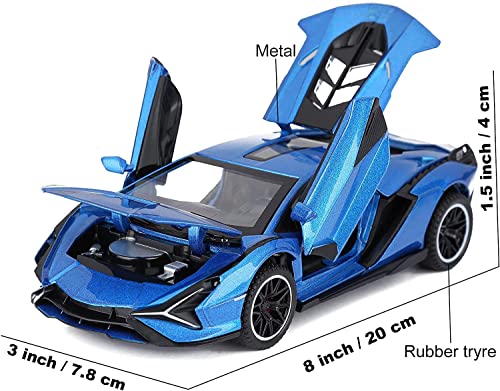 Image of DEUSON ECOM 1:24 Sian Diecast Metal Toy Car for Kid Pullback Light Sound - Multi Color