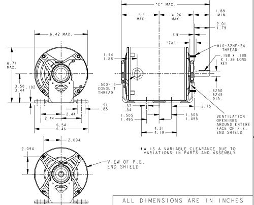 Marathon K280 56 Frame Open Drip Proof 5K49PN3052 Belt Drive Motor, 3/4 hp, 1800 RPM, 460 VAC, 3 Phase, 2 Speeds, Ball Bearing, Resilient Ring Mount