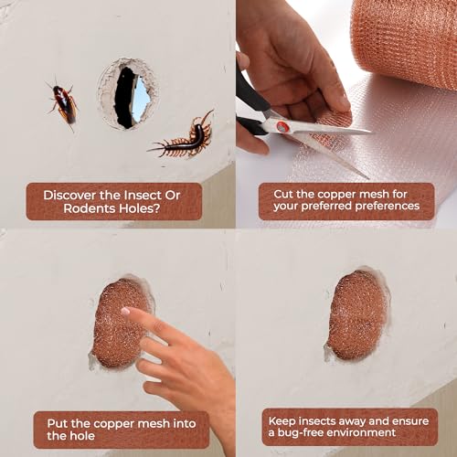 image for Californistan Copper Mesh Rodent Control, 5in x 52ft- Rustproof Copper