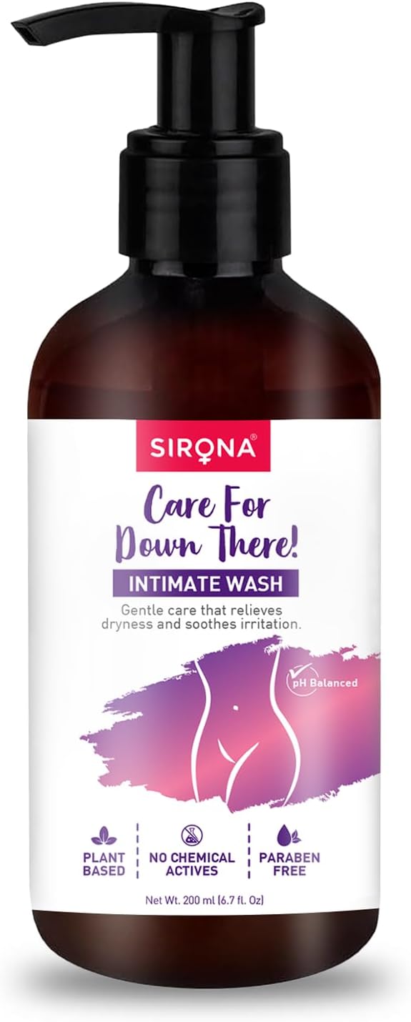 Sirona Natural Feminine Intimate Wash | pH Balanced with Tasmanian Pepper Fruit & Golden Root | No Chemicals, No Irritation | Reduces Odour & Itching | 200ml