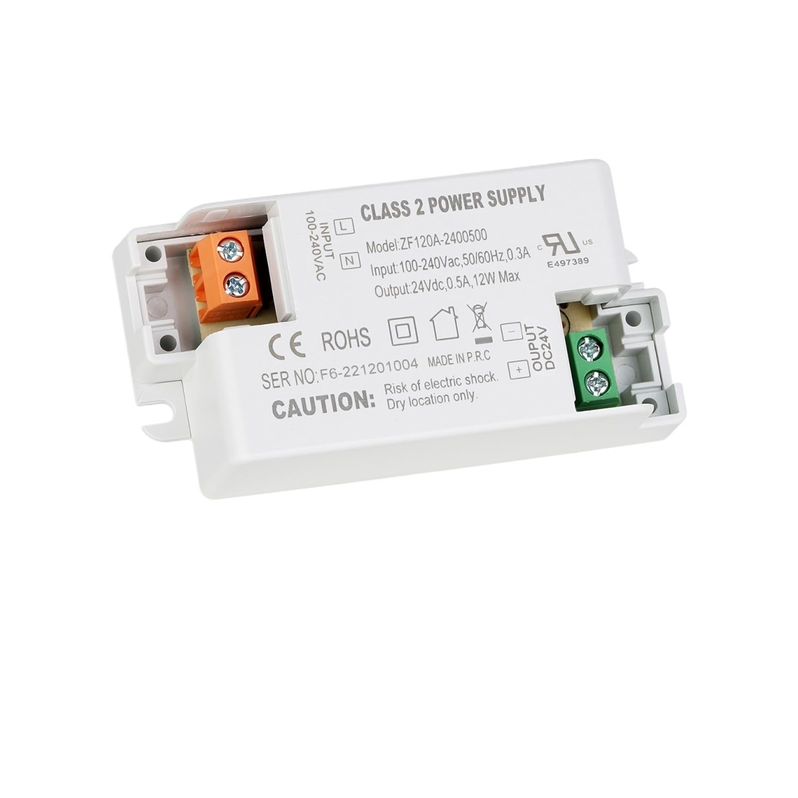 PWANUIGTE LED Driver Transformer Power Supply 100V/240V AC to 12V/24V DC(24V 0.5A 12W)