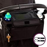 EXTRA VIEL STAURAUM MIT WASSERFESTEM DECKEL FÜR ALLES: Der verstärkte Rahmen sorgt für Stabilität, sodass Sie problemlos Getränke, Snacks, Feuchttücher, Schnuller, zusätzliche Windeln, Schlüssel oder Ihr Portemonnaie unterbringen. Sie kommen ohne viel zu suchen leicht an alles heran – so können Sie perfekt ORDNUNG HALTEN