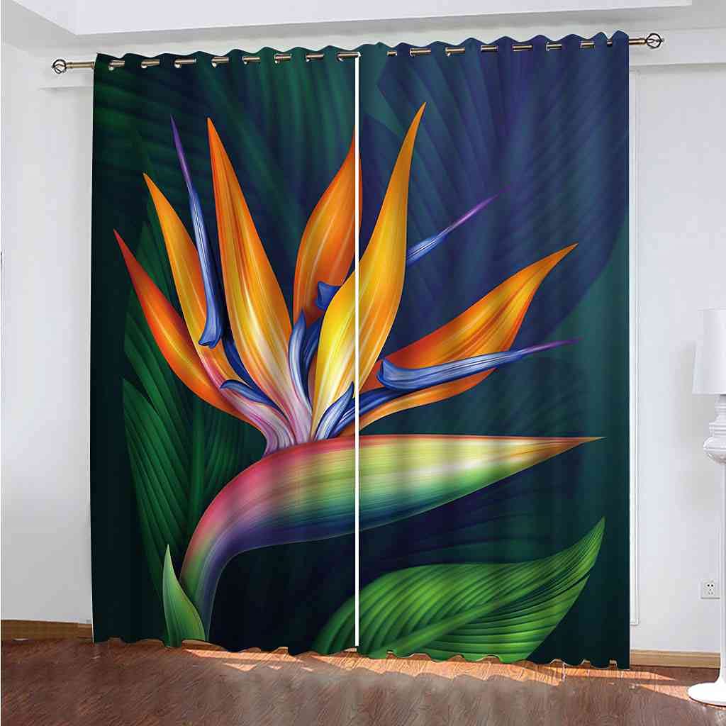 Rideau chambre occultant moderne 200x160 cm avec fleurs abstraites 3D et isolation thermique