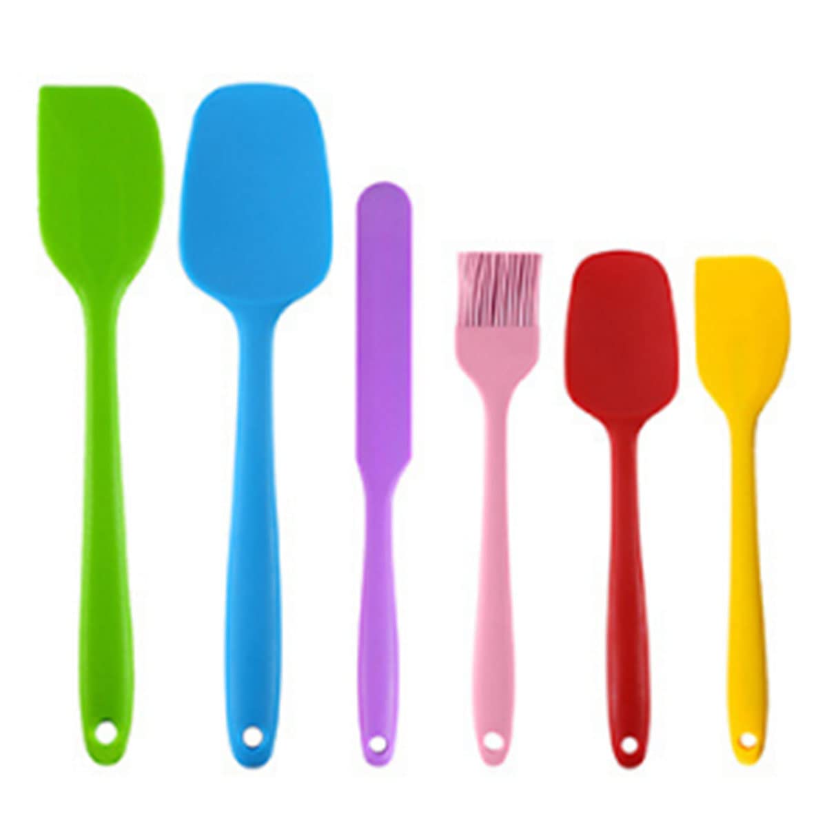 HwaGuiHeat Resistant Silicone Spatulas Set For Cooking, Baking Spatulas, Not Stick Rubber Spatulas, Silicone Spatulas Set of 6, Colorful