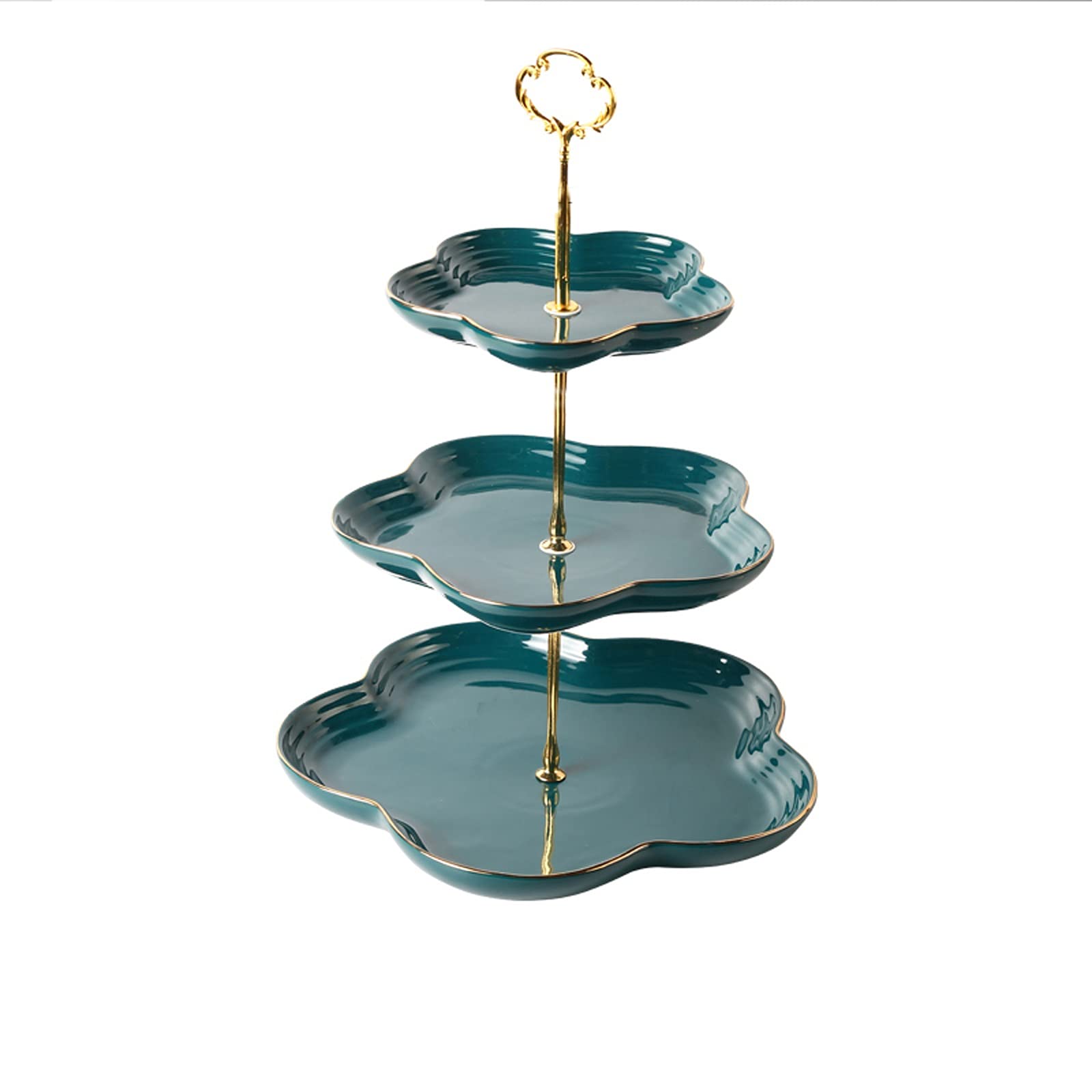 LKLNKVL Fresh Fruit Platter, Fruit Plate European-Style Three-Layer Dessert Cake Table Multi-Layer Pastry Living Room Bowl Plates(Gold)