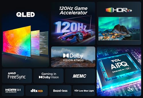 TCL 75C645K 75-inch QLED Television, 4K Ultra HD, Android Smart TV (Game master, Dolby Atmos, Freeview Play, Motion clarity, Hands-Free Voice Control, compatible with Google assistant & Alexa) TCL 75C645K 75-inch QLED Television, 4K Ultra HD, Android Smart TV (Game master, Dolby Atmos, Freeview Play, Motion clarity, Hands-Free Voice Control, compatible with Google assistant & Alexa)