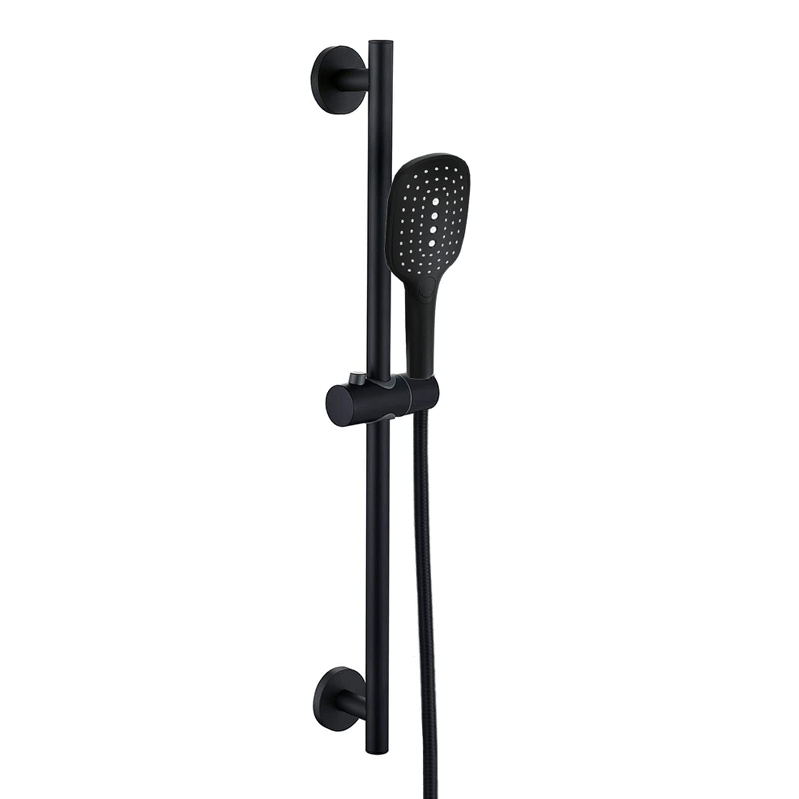 AULEEND Soffione Doccia A Mano 5 Funzioni Con Barra Di Scorrimento Regolabile - Doccia Portatile Con Tubo 150cm, Staffe In Acciaio Inox, Nero Opaco