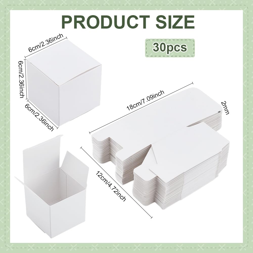 PH PandaHall 30 mini scatole regalo bianche quadrate da 6 cm con coperchio per occasioni multiuso