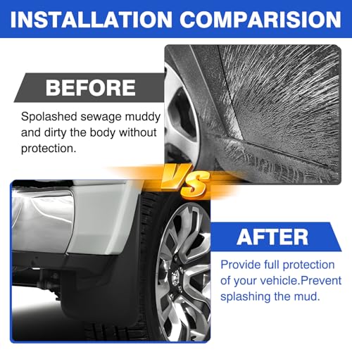 Image of Autorder Mud Flaps Splash Guards for 2019-2024 Dodge Ram 1500 with OEM Fender Flares Accessories Mudflap Fender Flares Front and Rear Mud Guard Set 4PCS (NOT Classic or TRX Models)