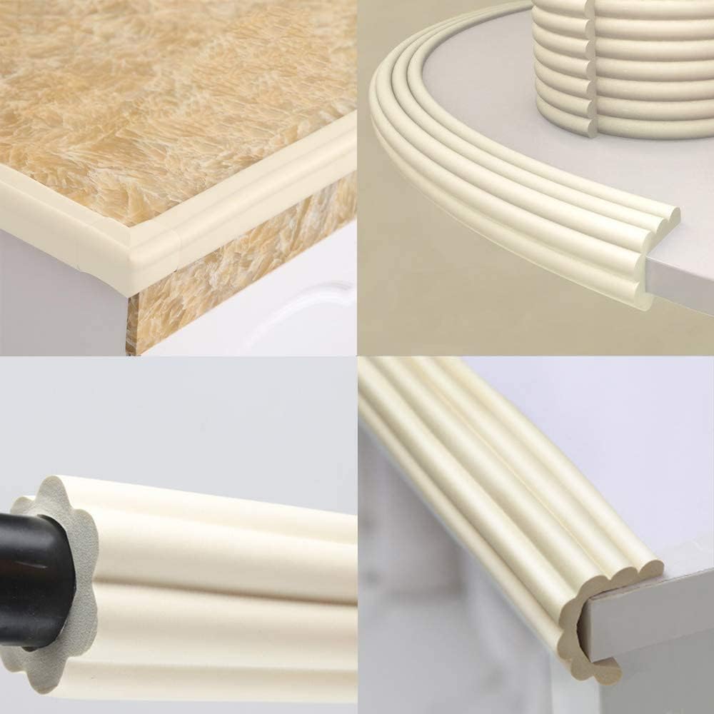 CEPLO Table Edge Safety Strip, Extra Soft Foam Protector for Baby & Kids, Furniture,Table,DeskTable Protection Strip Corner Guards for Furniture,Table Corner Protector 2 Meter (Cream) 2