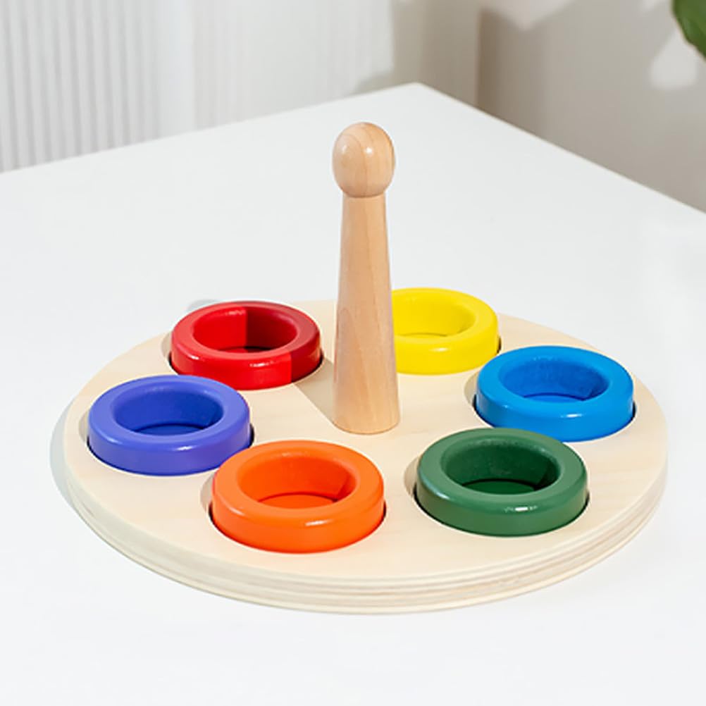 Juguete de apilamiento de Anillos arcoíris, Juego de clasificación de Anillos