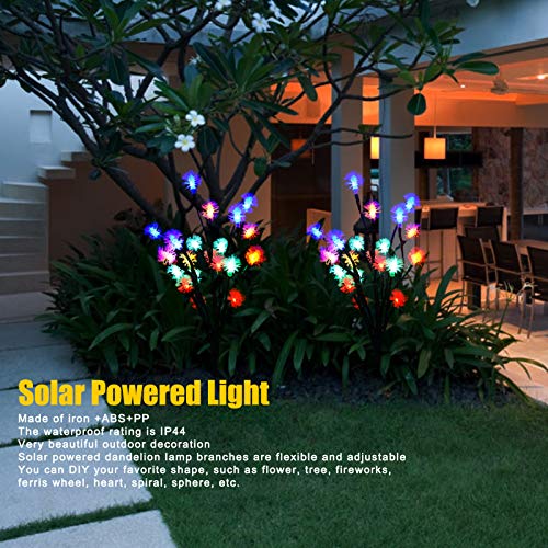 A sixx LED Solar Dandelion Lights Solar Garden Decorative Lights, Waterproof Energy-Saving Adjustable Multi-Scene Yard for Garden Sidewalk(IPL)