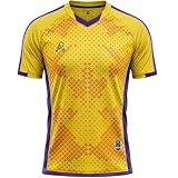 Arcarius Men's Pro Soccer Jersey – Moisture Wicking Match or Goalie Uniform (Yellow, Large)