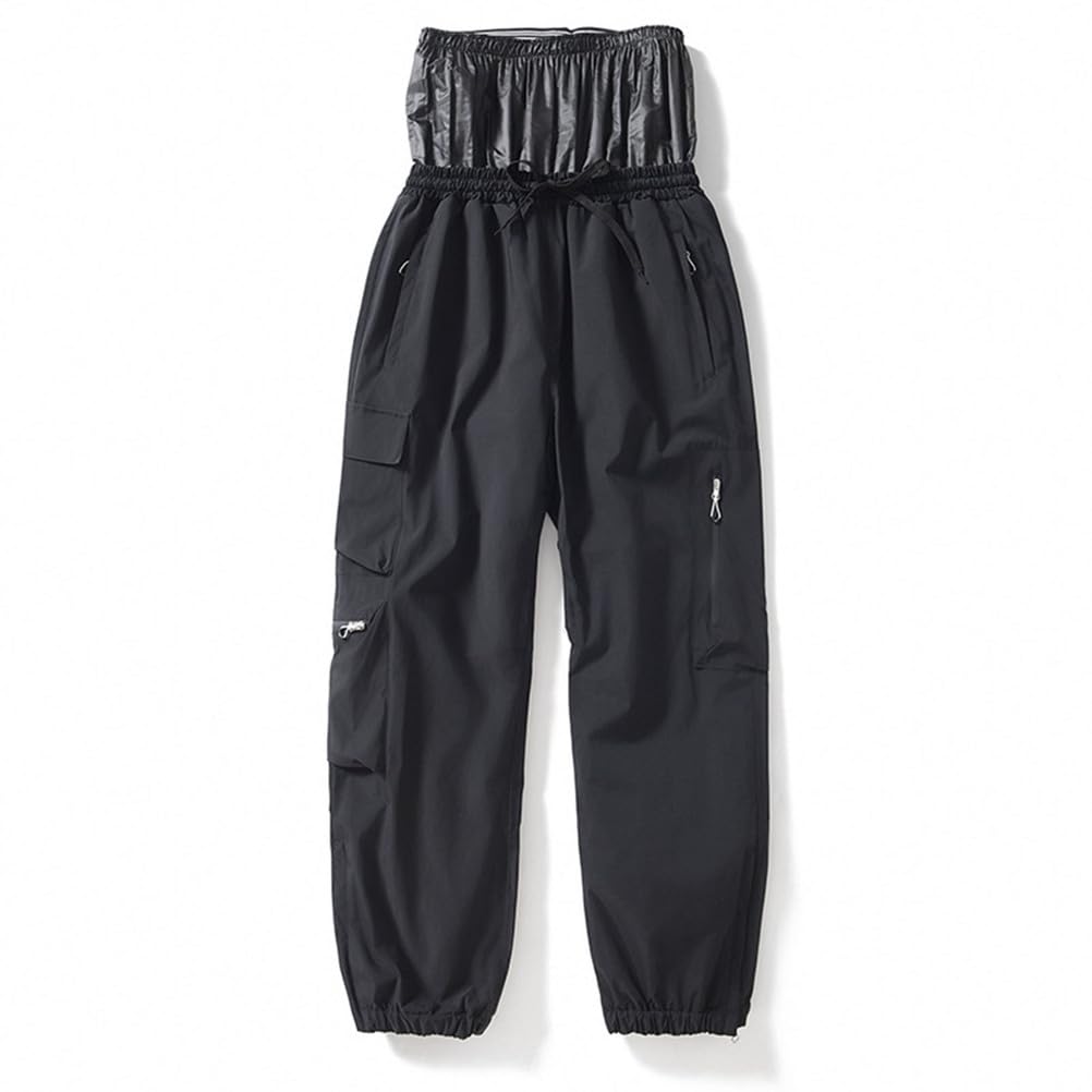 Nero,XL, Pantaloni da Snowboard Larghi Impermeabili da Uomo e da Donna, Pantaloni da Neve Caldi e alla Moda da Strada