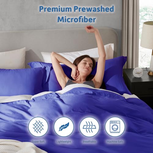 Hearth & Harbor Prewashed Twin Duvet Cover Set, Royal Blue by Hearth & Harbor - Used condition - Image 6