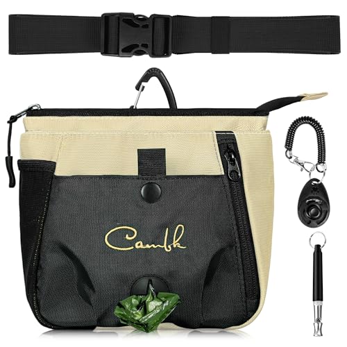 Dog Treat Pouch Training Kit with Clicker for Dog Trainer, Puppy Treat Bag with Poop Bag Dispenser and Clip for Belt, Dog Walking Pouches with Clickers and Silent Whistle (Khaki Brown) Dog Treat Pouch Training Kit with Clicker for Dog Trainer, Puppy Treat Bag with Poop Bag Dispenser and Clip for Belt, Dog Walking Pouches with Clickers and Silent Whistle (Khaki Brown)