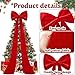 Iceyyyy 59 Inch Huge Red Bow Christmas Tree Topper,Double-Layer Large Red Velvet Decorate Bows,Extra Large Red Christmas Velvet Bow for Home Party Wedding Car Holiday Decor