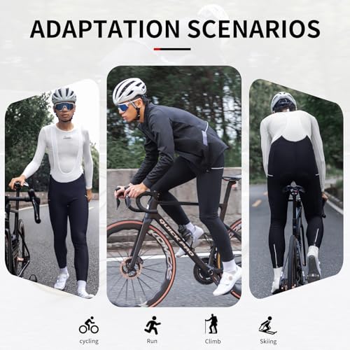 Santic Calça masculina de inverno de lã profissional para ciclismo 4D acolchoada térmica para clima