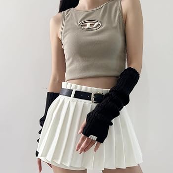 Bienvenu Lange armwarmer voor dames, in punk, gothic- en rockstijl, vingerloze handschoenen, zwart/rood, Eén maat Bienvenu Lange armwarmer voor dames, in punk, gothic- en rockstijl, vingerloze handschoenen, zwart/rood, Eén maat