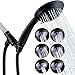 G-Promise High Pressure Showerhead Shower Kit， 6 Setting Shower Head Handheld with Adjustable Metal Bracket Holder and Extra Long Flexible Stainless Steel Hose (Oil-Rubbed Bronze)