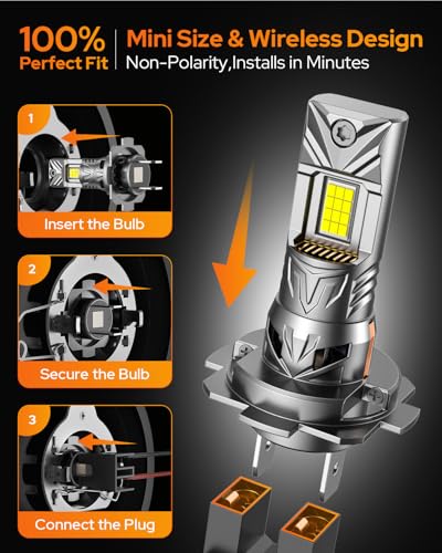 Image of Termitor πππππ¬π-πππ§ H7 Led Bulb, ππ,πππππ H7LL 24 DualβSided HighβFocus CSP LED Chips, Canbus Ready, Superior Heat Dissipation, ππ,πππHrs Lifespan Fog, IP68 Waterproof, 2 Pack