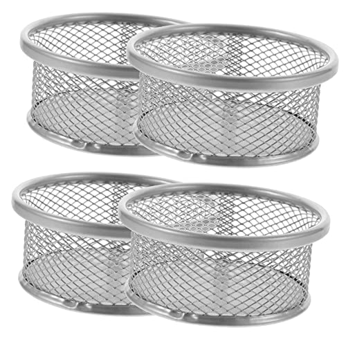 NAMOARLY 4pcs Desktop Mesh Paperclip Containers Mesh Pen Holders Office Holders for Paper Clips